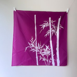 Purple bamboo furoshiki - Japanese vintage furoshiki