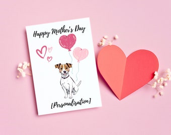 Personalised Jack Russell Terrier Perfect for Mother’s Day or a Greeting Card on Any Occasion for that Special Someone