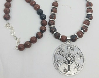 Shield Necklace with Mahogany Obsidian
