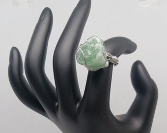Grüner Aventurin Wire Wrapped Ring