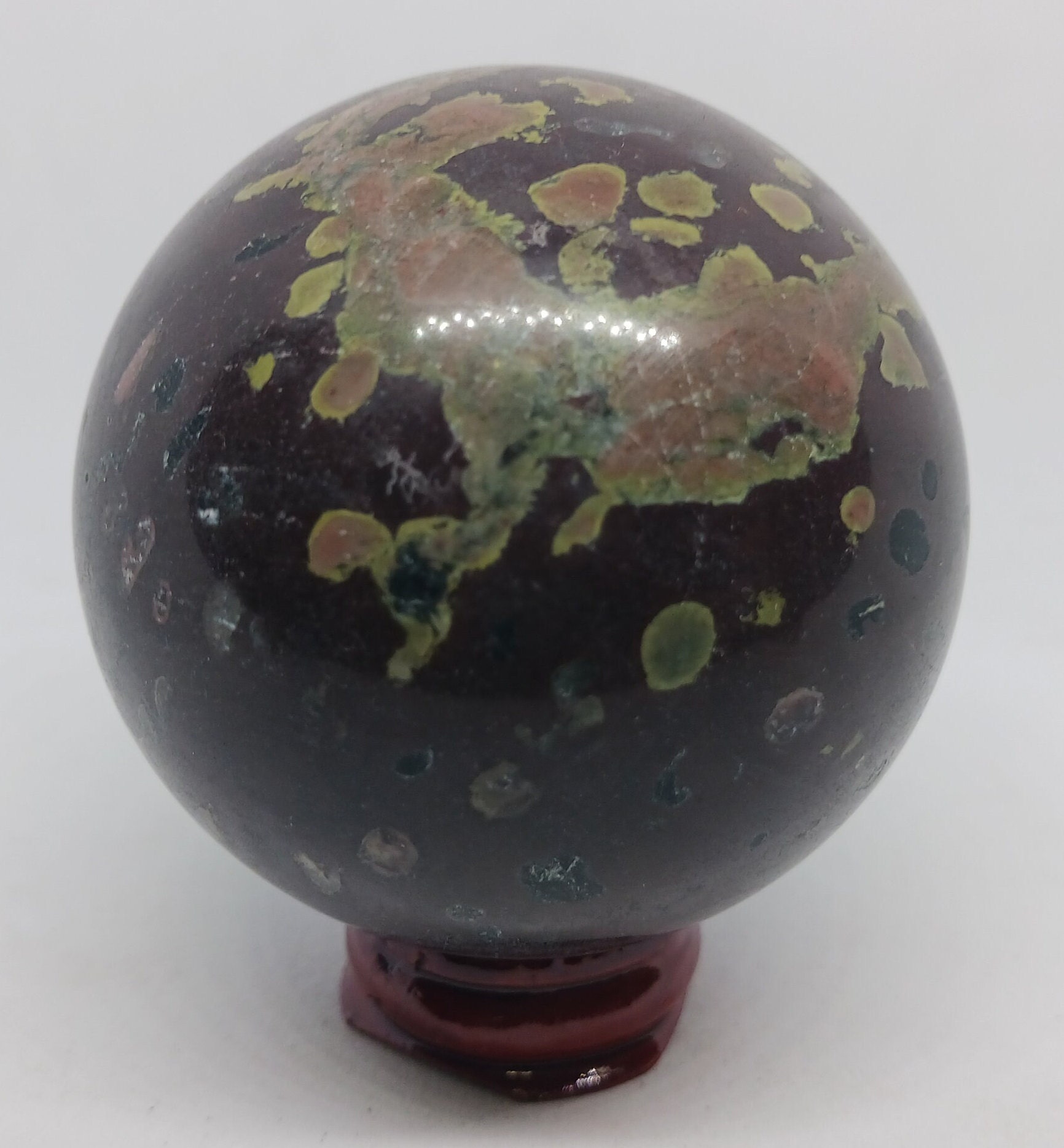 387g Black Plum Blossom Jade Sphere