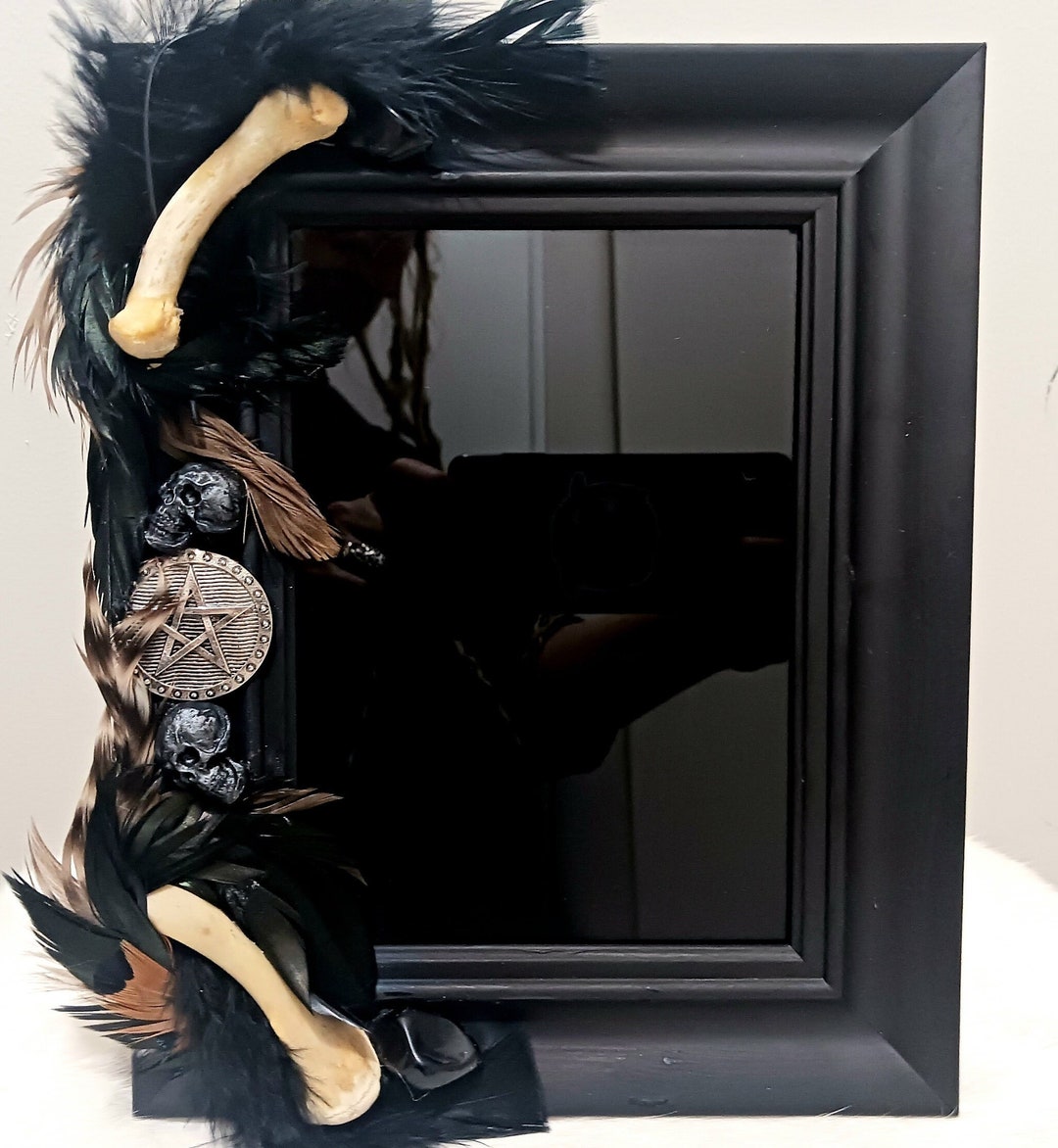 Scrying Mirror With Wooden Frame - Etsy