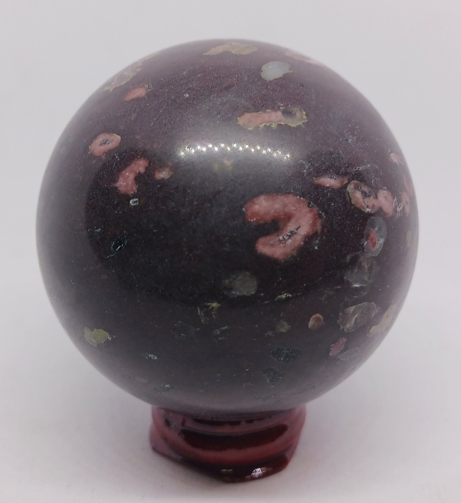 387g Black Plum Blossom Jade Sphere