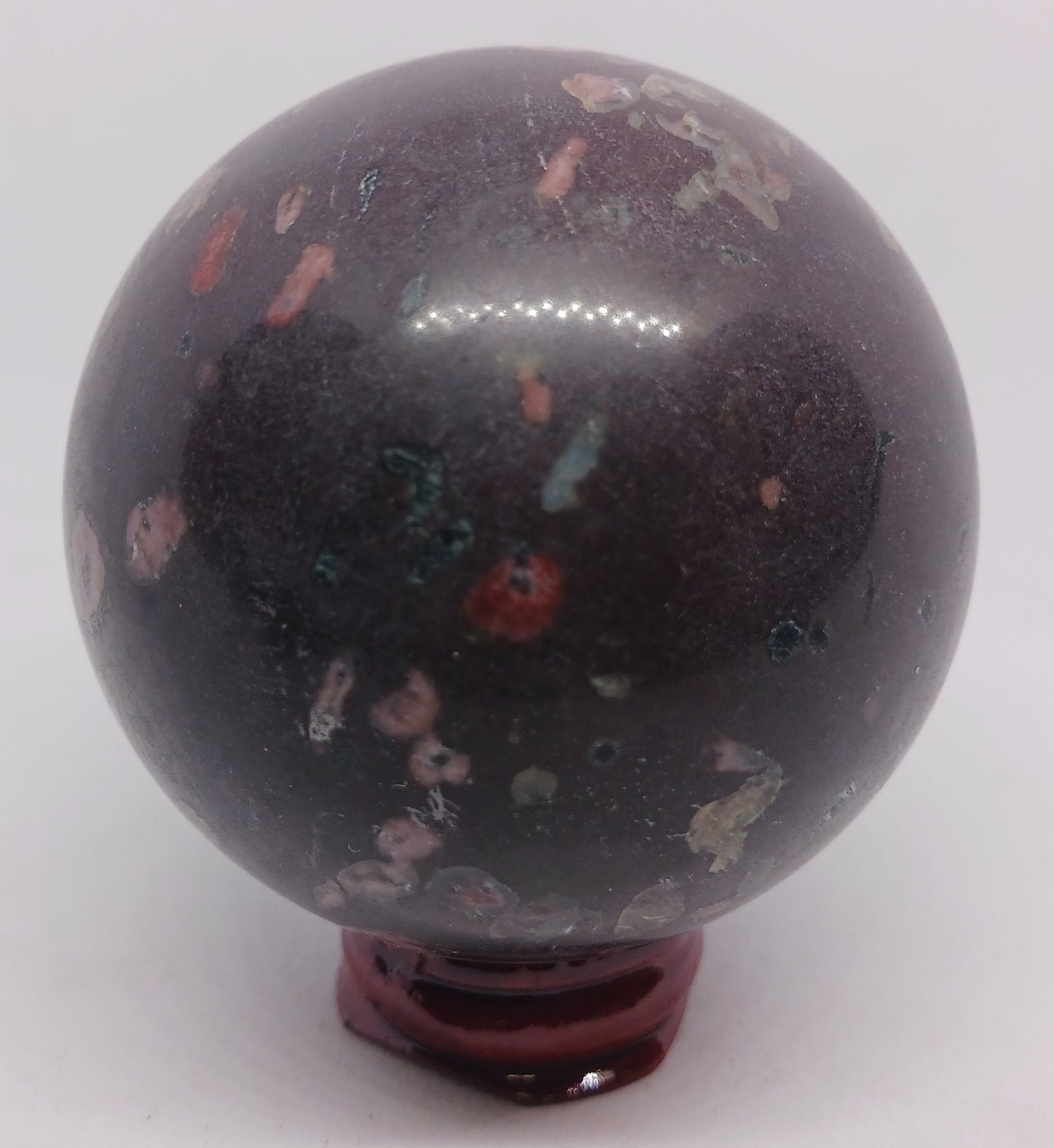 387g Black Plum Blossom Jade Sphere