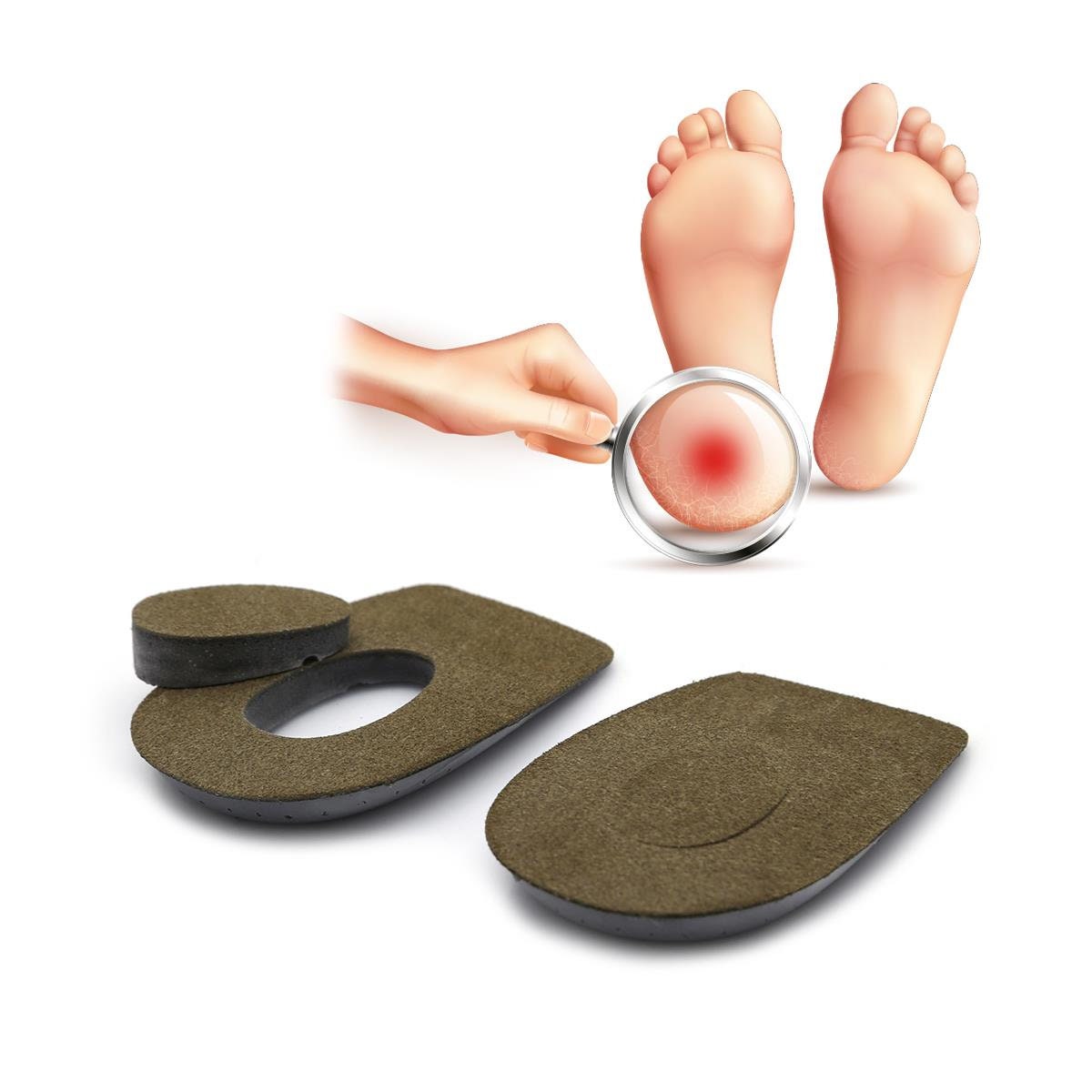 Heel Spur Insoles,heel Pain Insoles,orthopedic Heel Supports for Heel