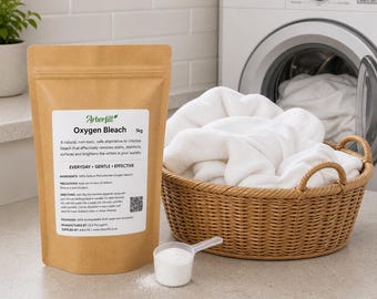 Oxygen Bleach 1kg | Natural Laundry Whitener & Stain Remover | Eco Non-Toxic Laundry Booster | Plastic Free Pouch