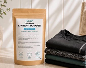 Detergente en polvo biológico para ropa 1 kg / Ligeramente perfumado, vegano, ecológico, bolsa sin plástico