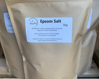 Epsom Salt 400g / 1kg, natural bath salt, magnesium sulphate heptahydrate, additive free, plastic free