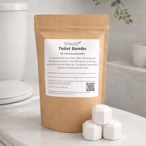 Toilet bombs (18), Natural Toilet Cleaning and Freshening, Toilet Fizzies, Toxic-free Toilet Cleaning, Toilet Descaler and Deodoriser immagine 1