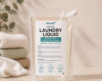Natural Non-Bio Laundry Detergent 1L: Plant-Based, Naturally Scented Family Safe Clothes Detergent, Non-Toxic Eco Laundry Liquid Refill