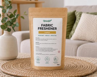 Ambientador natural para telas: desodorizante vegetal para alfombras, colchones y tapetes con aceites esenciales.