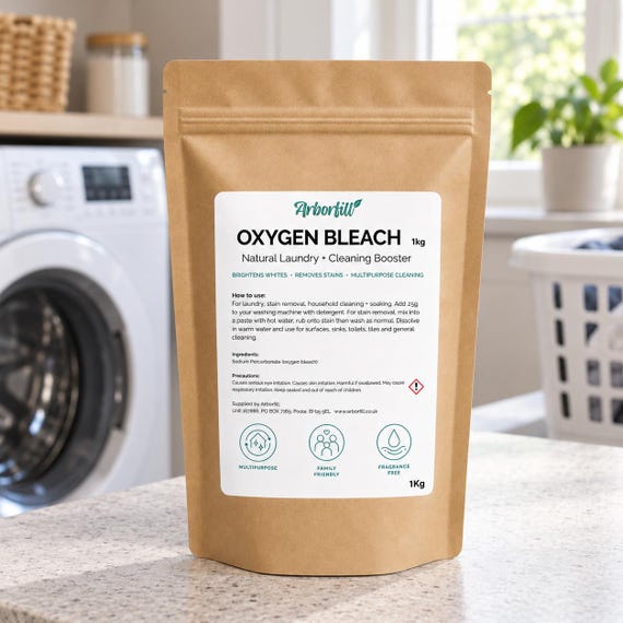 Oxygen Bleach 500g / 1kg | Sodium Percarbonate | Natural Laundry Whitener, Stain Remover & Eco Cleaning Powder