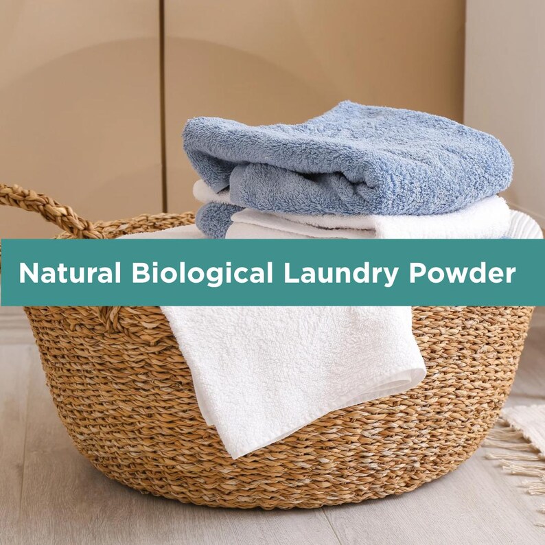 Biological Laundry Powder 1kg | Naturally Scented Laundry Detergent | Vegan Eco Friendly Washing Powder | Plastic Free Pouch image 2