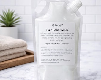 Natural Conditioner UK Silicone Free 1 Ltr Refill | Hydrating Hair Conditioner | Frizz Control | Sensitive Scalp Hair Care | Low Tox Beauty