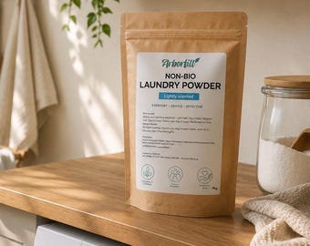 Naturally Scented Non-Bio Laundry Powder: Eco-Friendly, Vegan, Sensitive Skin Safe (1kg Pouch)