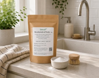 Bicarbonate of Soda 1kg | Natural Cleaning Powder | Baking Soda for Cleaning, Deodoriser, Eco Household Cleaner | Plastic Free Pouch