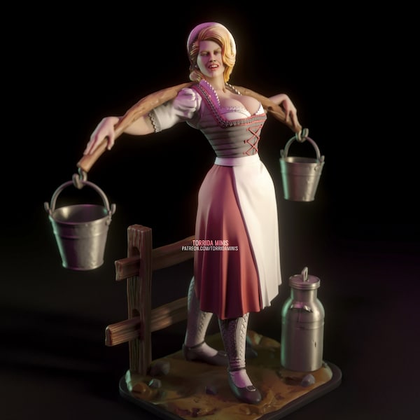 Figurine imprimée en 3D - Anna, la laitière par Torrida Minis