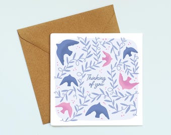 Thinking of You Card - Emotional Support and Sympathy Card for Friend