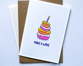Playful Birthday Cake Card: Make a Wish