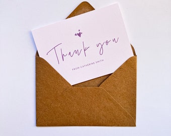 Gepersonaliseerd bedankkaartpakket, bulkbedankkaarten, minimalistisch luxe bedankkaartpakket, zakelijke bedankkaarten