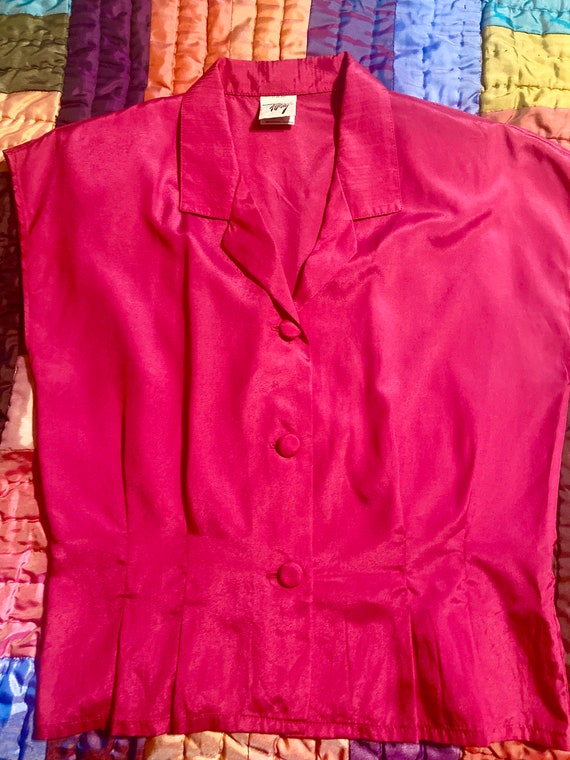 1980s Hot Pink Blouse - image 7