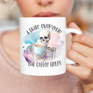 Odio a todos, pero el café ayuda al diseño digital de sublimación - DESCARGA INSTANTÁNEA