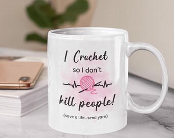 I Crochet So I Don't Kill People Sublimation Digital Design - INSTANT DOWNLOAD