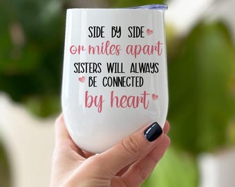 Side By Side or Miles Apart Sisters Best Friends Besties Sublimation Digital Design - INSTANT DOWNLOAD