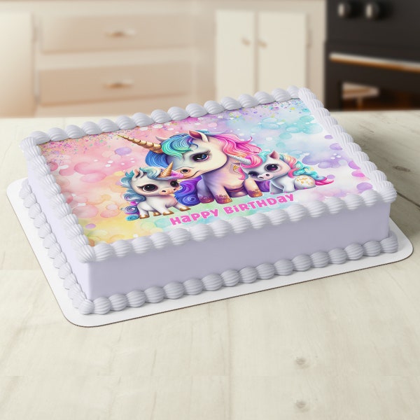 Unicorn Cake Image - Etsy