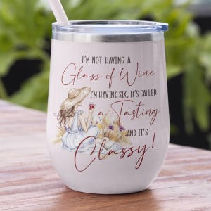Wine Tasting Stemless Tumbler Sublimation Digital Design - INSTANT DOWNLOAD