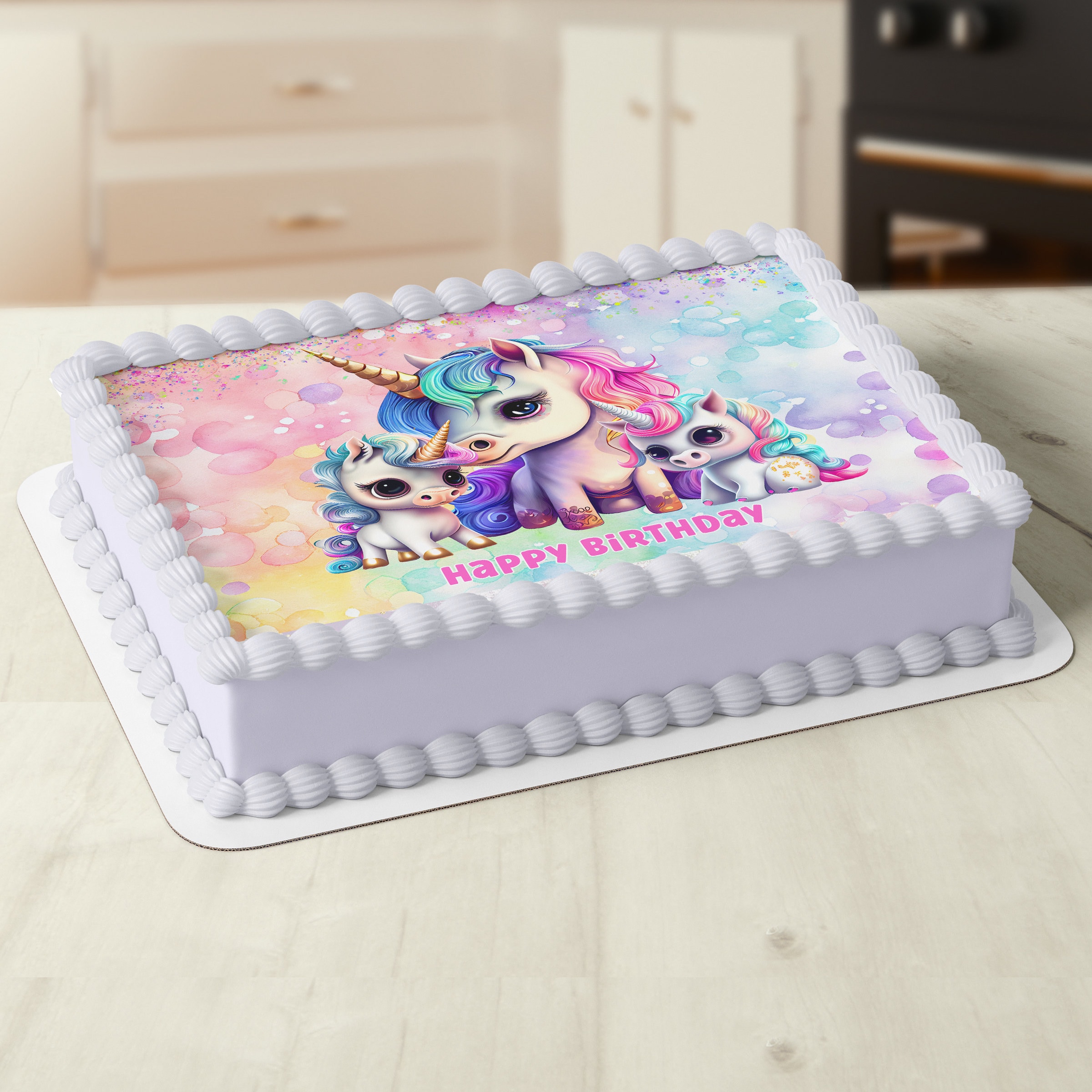 Rainbow Unicorns Cake Topper Digital Design Printable INSTANT DOWNLOAD ...