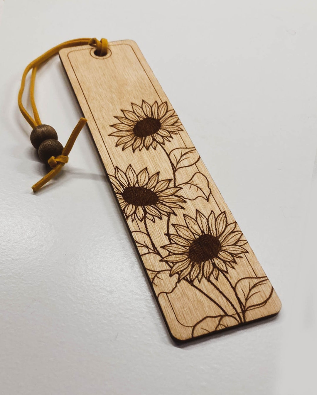 Nature Themed Sunflowers Wooden Bookmark With Tassel Etsy