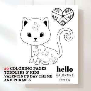 Valentine's Day Coloring Book for Teachers and Kids | 20 Coloring Pages | Printable Pages | INSTANT Digital Download