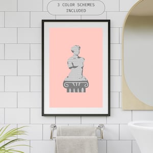 Greek Statue Pop Art Prints | Modern  Roman Statue Art Prints | Pop Art Decor | Printable Wall Art | Digital Download