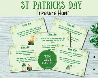 St Patricks Day Scavenger Hunt /Printable St Patricks Day Games for kids/ St Patricks Day Treasure Hunt /Fun St Patricks Day Games For Kids