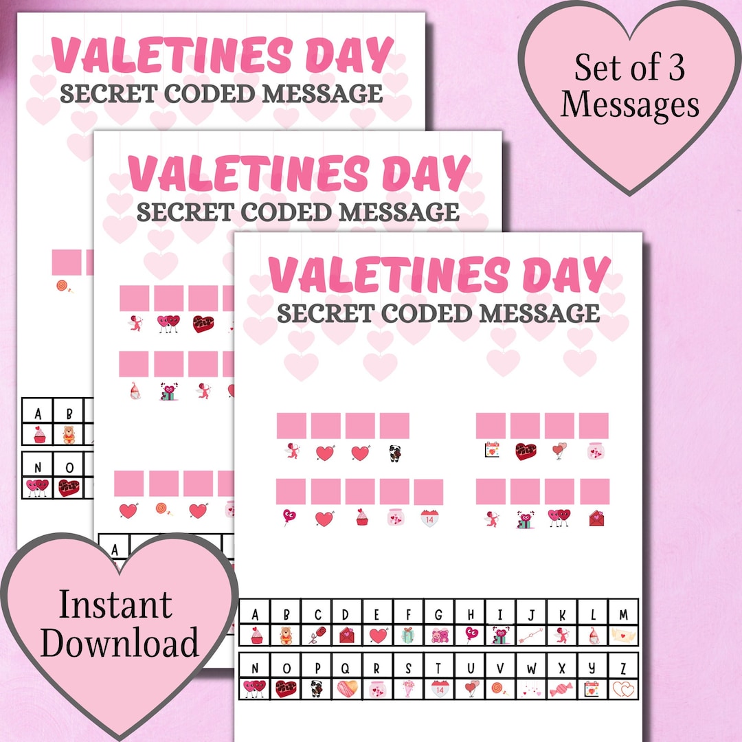 Valentines Decode Secret Message / Printable Kids Game / Valentines ...
