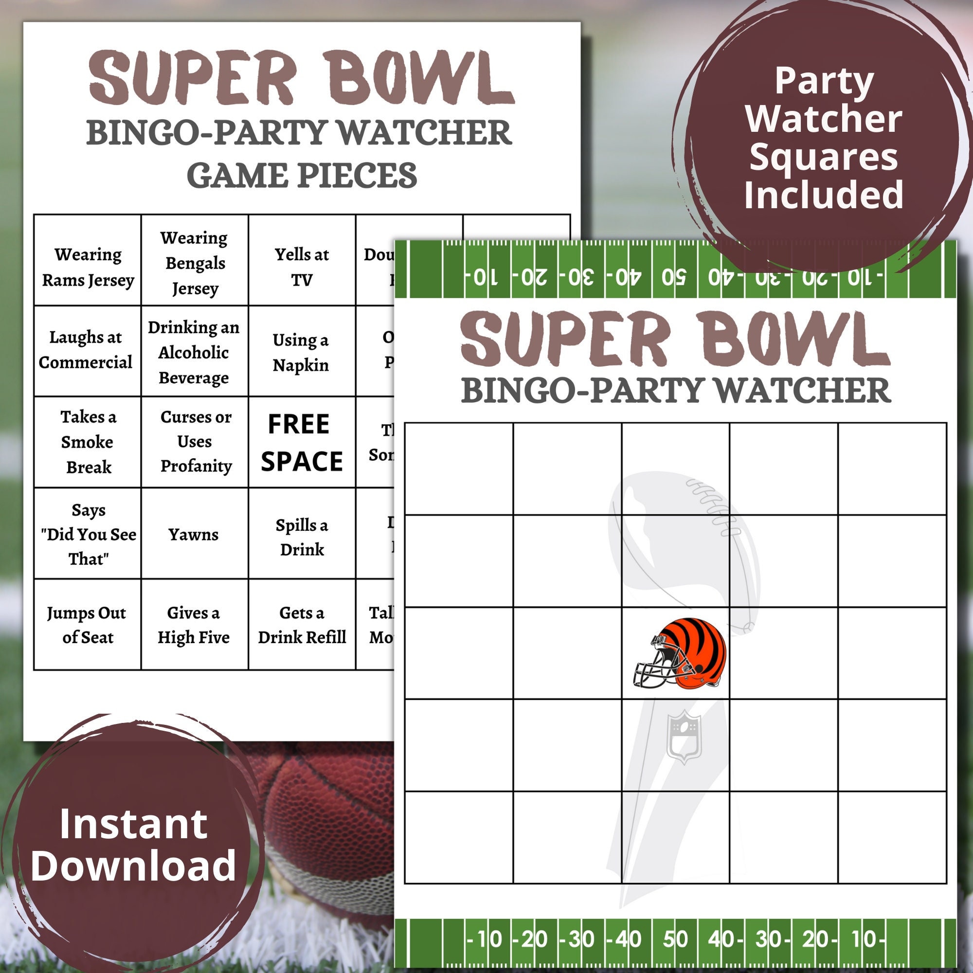 Super Bowl 56 Bingo Cards Party Watcher Edition/ Super Bowl - Etsy