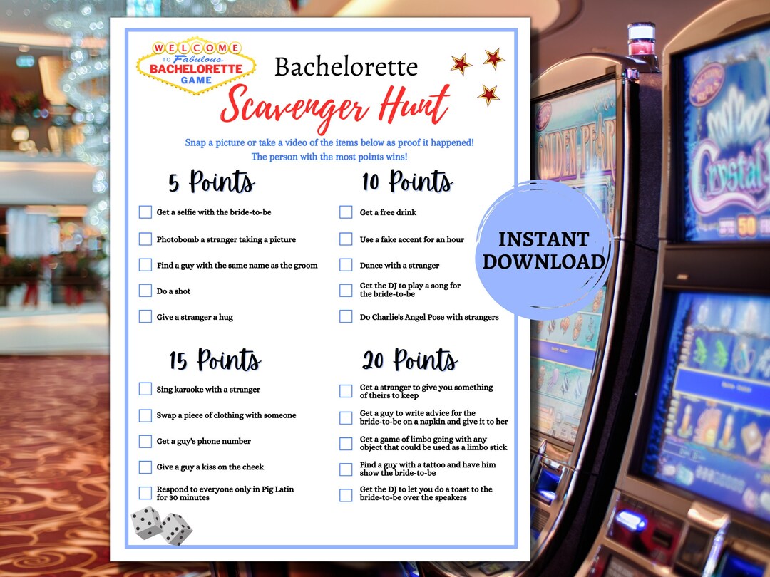 Bachelorette Scavenger Hunt Printable/bachelorette Party Games