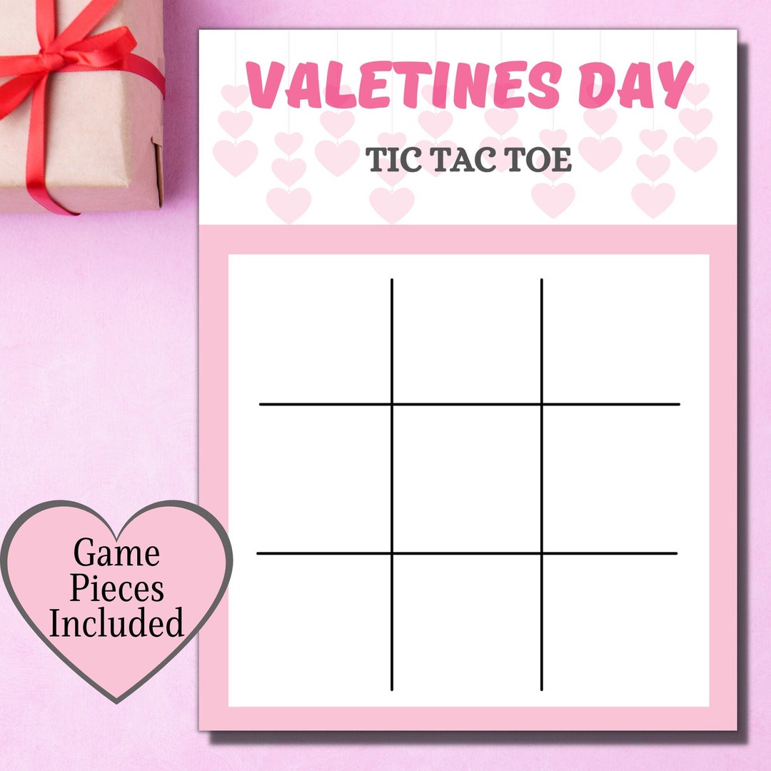 Printable Tic Tac Toe Valentine / Valentines Tic Tac Toe Printable Activities / Printable Party ...