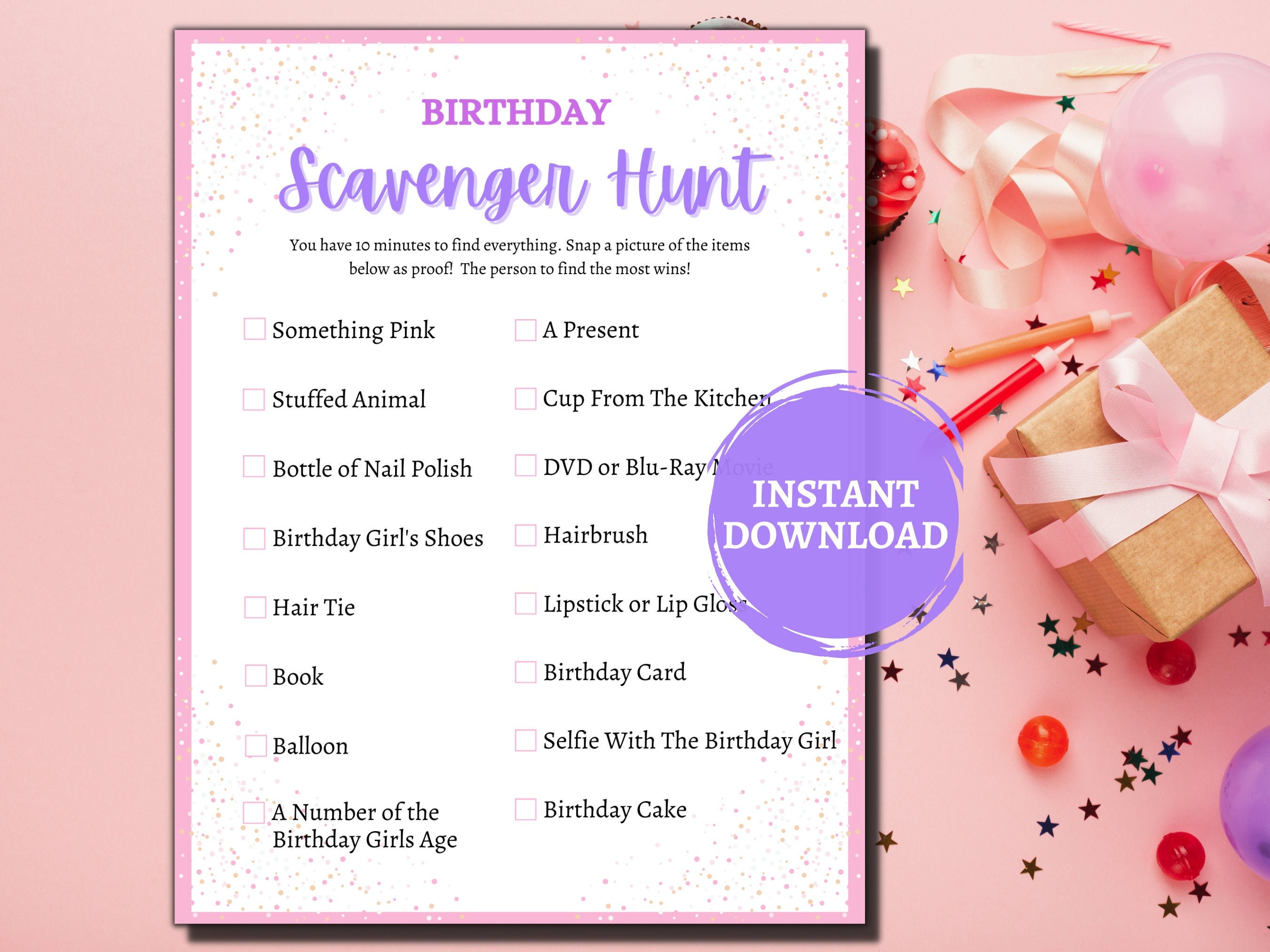 Teen Slumber Party Games/scavenger Hunt/girls Birthday Party picture
