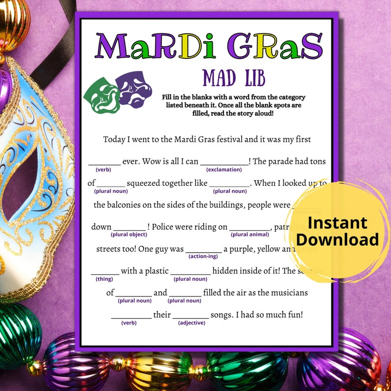 mardi gras trivia games