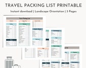 Travel Packing List Printable | Vacation Planner (Digital Download)