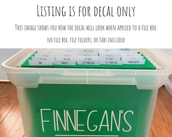 Keepsake Box Name Decal ONLY