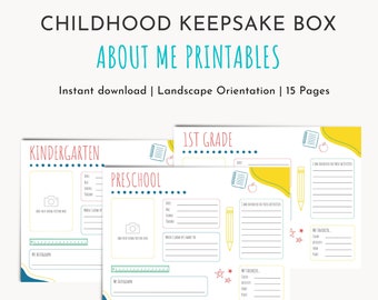Printable School Memory Questionnaire | Childhood Memory Box Interview | Digital Download