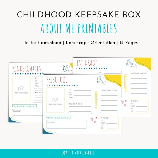 Printable School Memory Questionnaire | Childhood Memory Box Interview | Digital Download