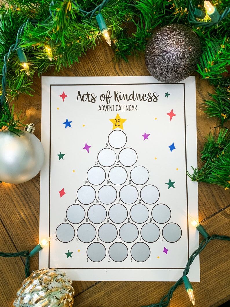 Acts Of Kindness Advent Calendar Scratch off Christmas Etsy