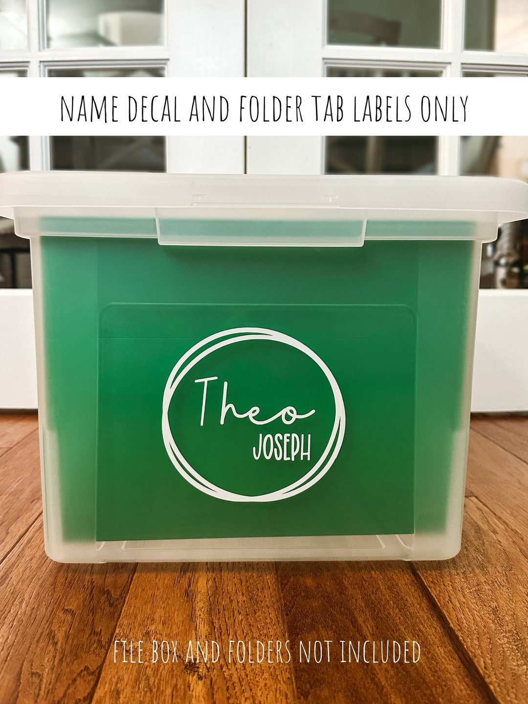 DIY KIT: Keepsake Box Name Decal With Border and Folder Tabs ...