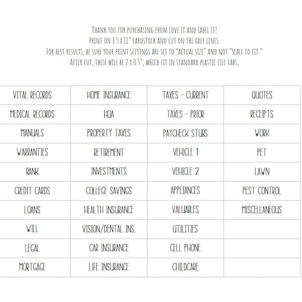 Home Organization Printable - Etsy