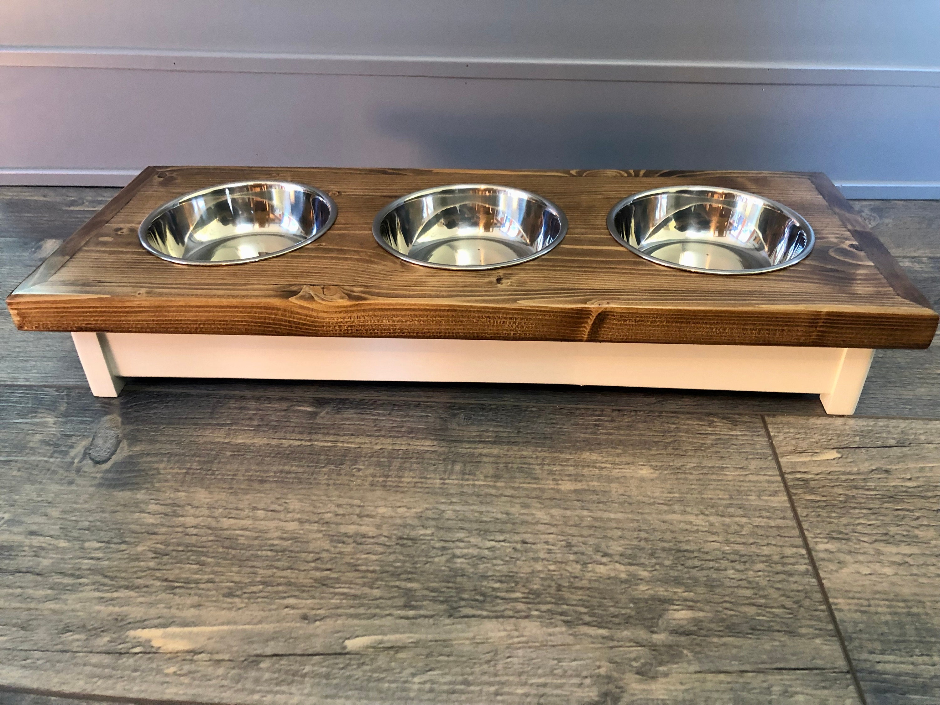 Three Bowl Dog Stand - Etsy
