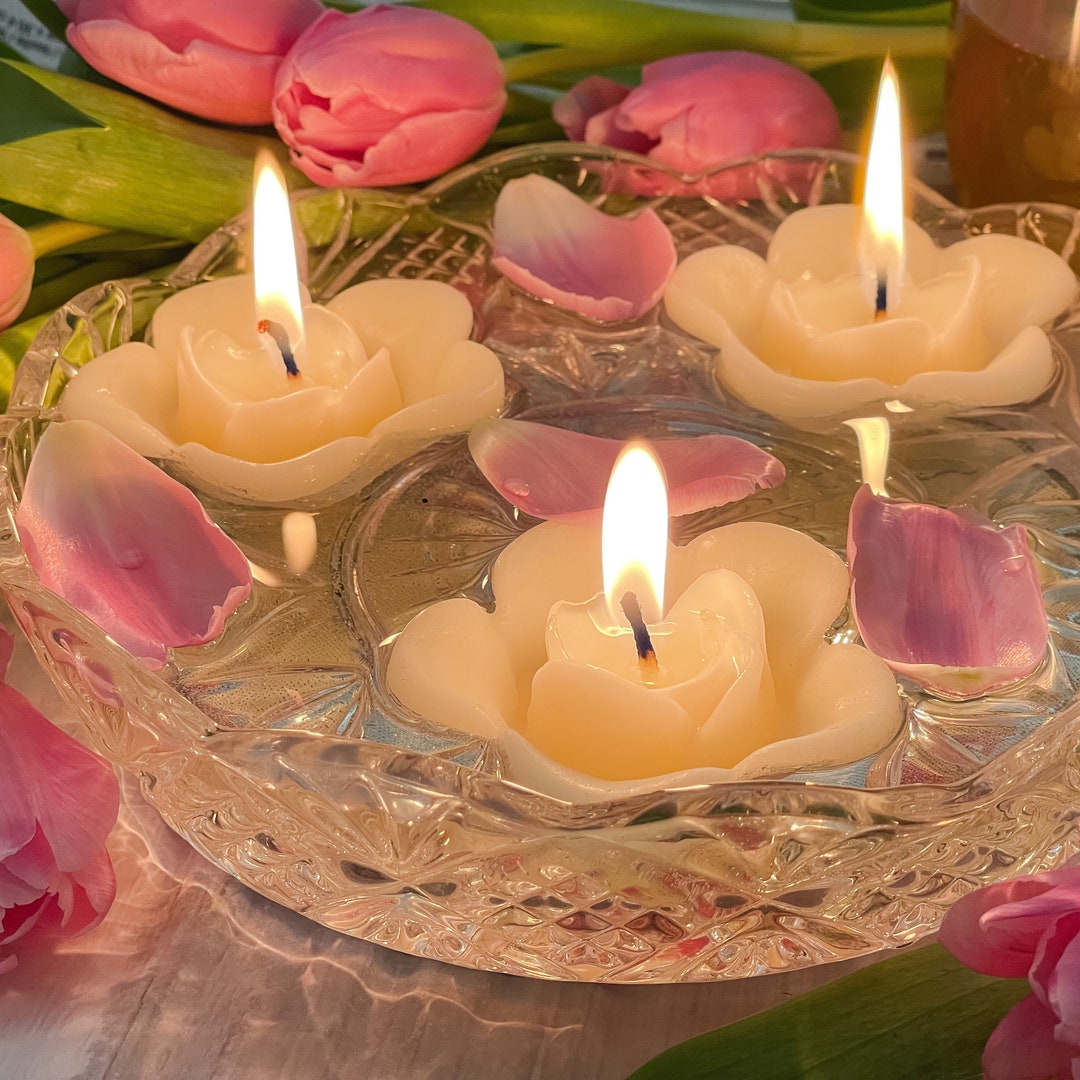 Floating Flower Candle Rose Candle Party Rose Candles Beeswax Flower
